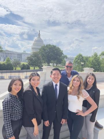 Interns posing in the National Mall.