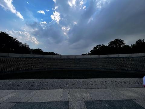 Here we mark the price of freedom, printed on the stone.